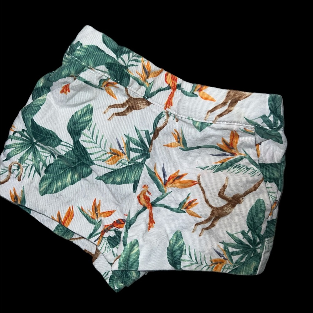 JANIE & JACK | POCKETED FLORAL MONKEY COTTON SHORTS